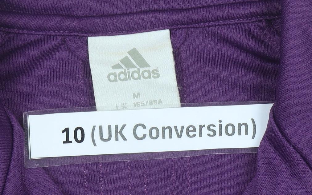 Adidas Womens Purple Track Jacket Size 10 Full Zip Sportswear