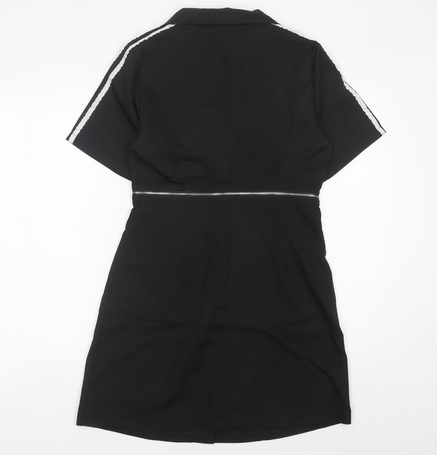 Adidas Women's Black Size 8 Track Jacket Dress Short Sleeve