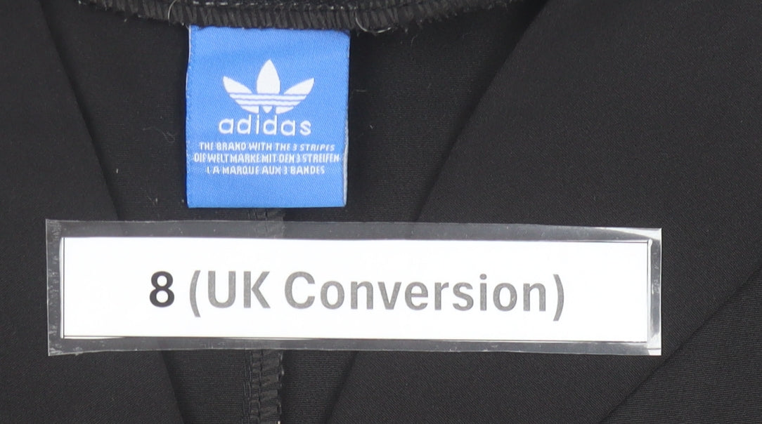 Adidas Women's Black Size 8 Track Jacket Dress Short Sleeve
