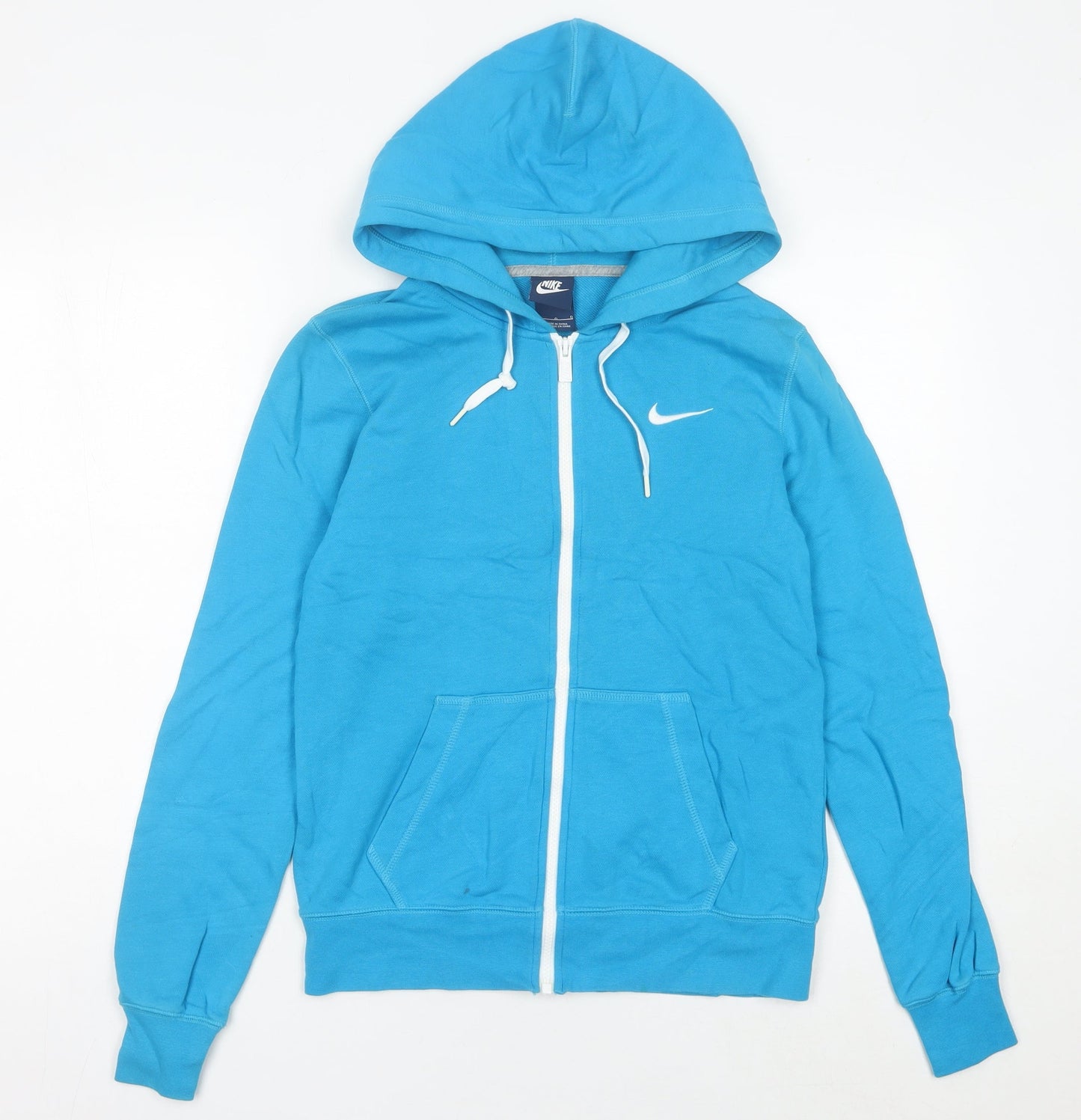 Nike Women’s Blue Full Zip Hoodie Size 12 UK Cotton Blend