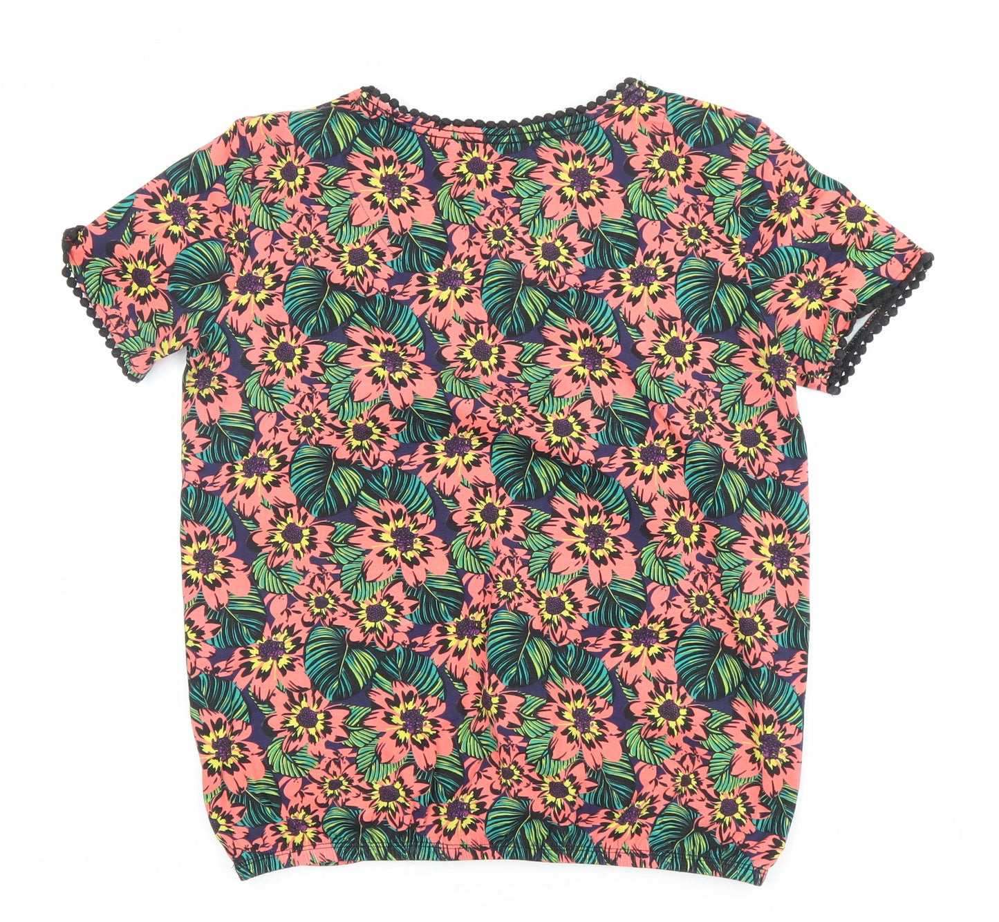 Intuition Womens Multicoloured Floral T-Shirt Size 8 Cotton Blend