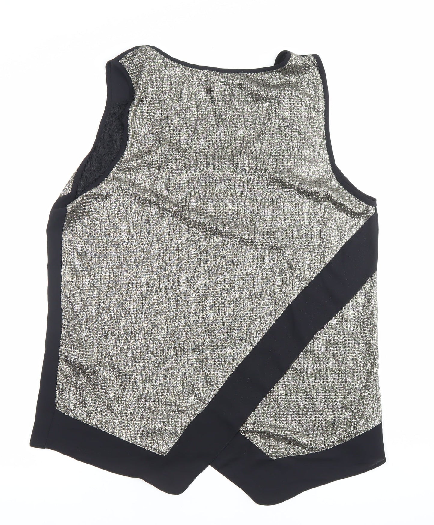 Oasis Womens Silver Black Tank Top Size L Scoop Neck Sleeveless
