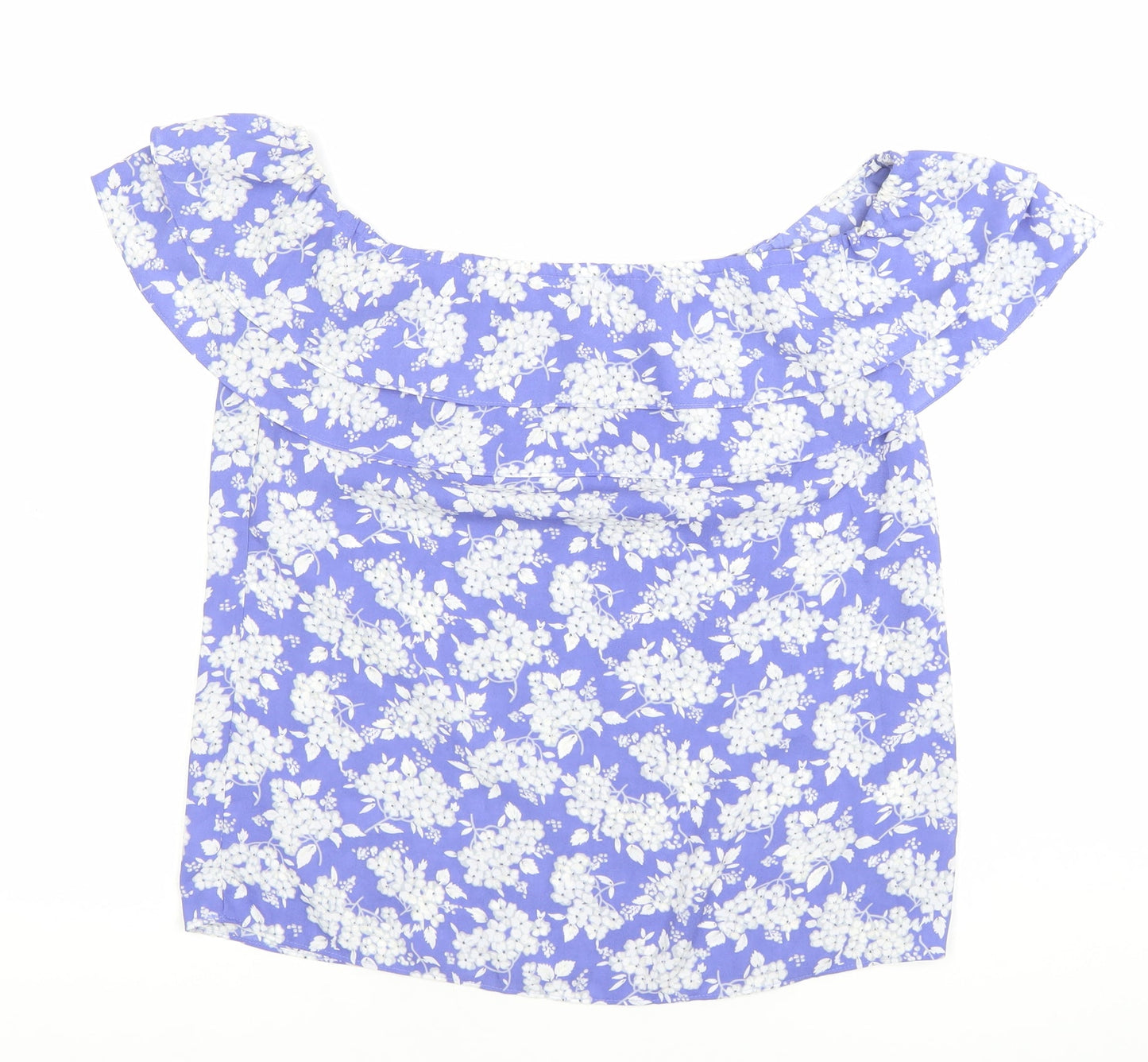 Oasis Women’s Blue Floral Off Shoulder Blouse Size 10