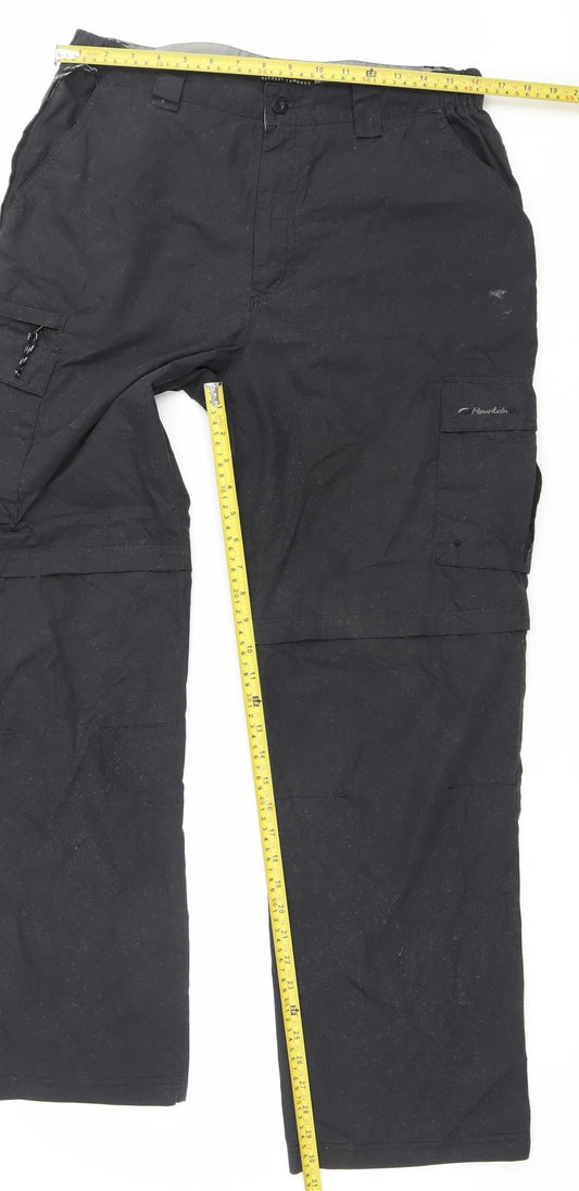 Mountainlife Men’s Black Cargo Trousers Size 34 Regular Fit Outdoor Workwear