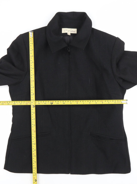 Style by EWM Women’s Black Size 14 Zip Jacket Workwear Classic