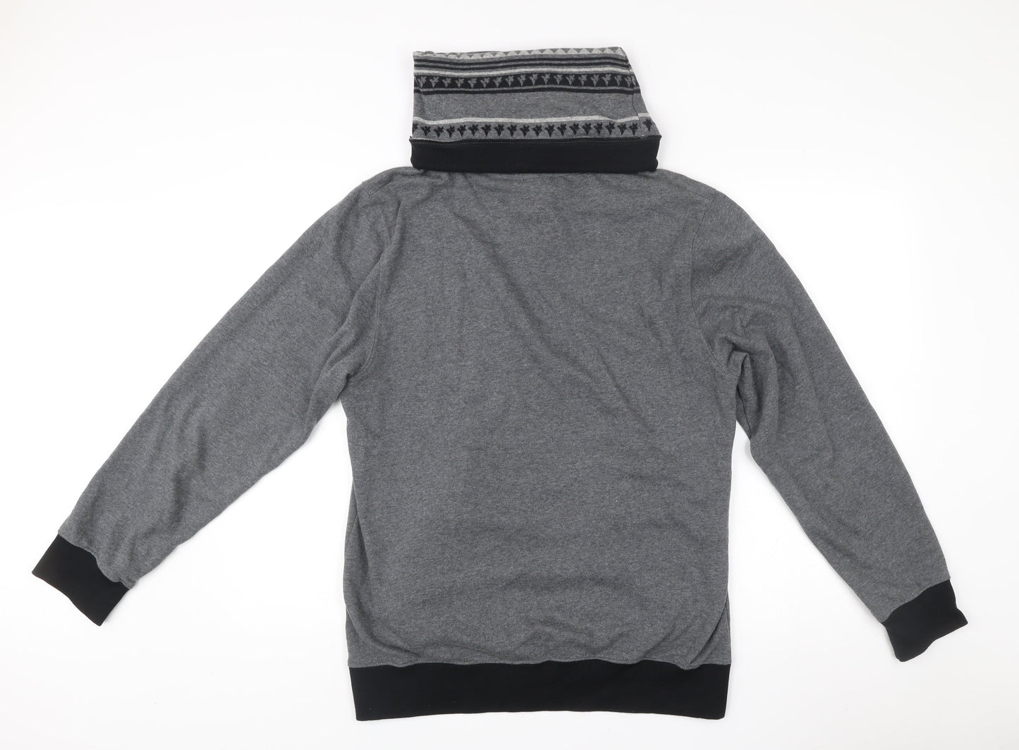 Fabric of Life Mens Grey Pullover Hoodie L High Neck Pockets