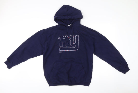 NFL Men’s Blue Pullover Hoodie M Graphic NY Logo Sportswear