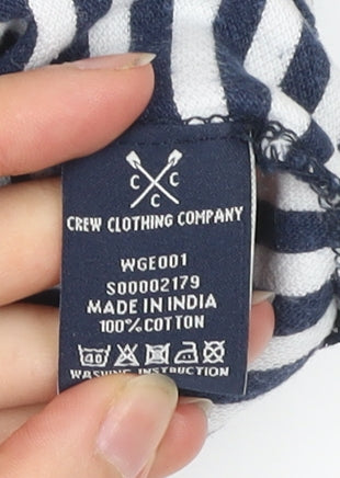 Crew Clothing Women’s Blue Striped Polo Shirt Size 16 Cotton