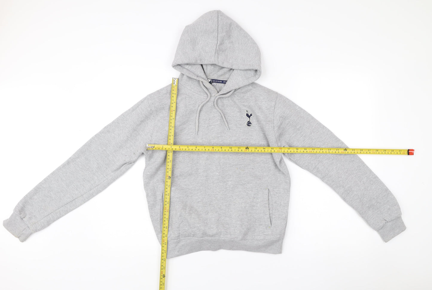 Tottenham Hotspur Boys Grey Pullover Hoodie 13-14 Years Cotton Blend