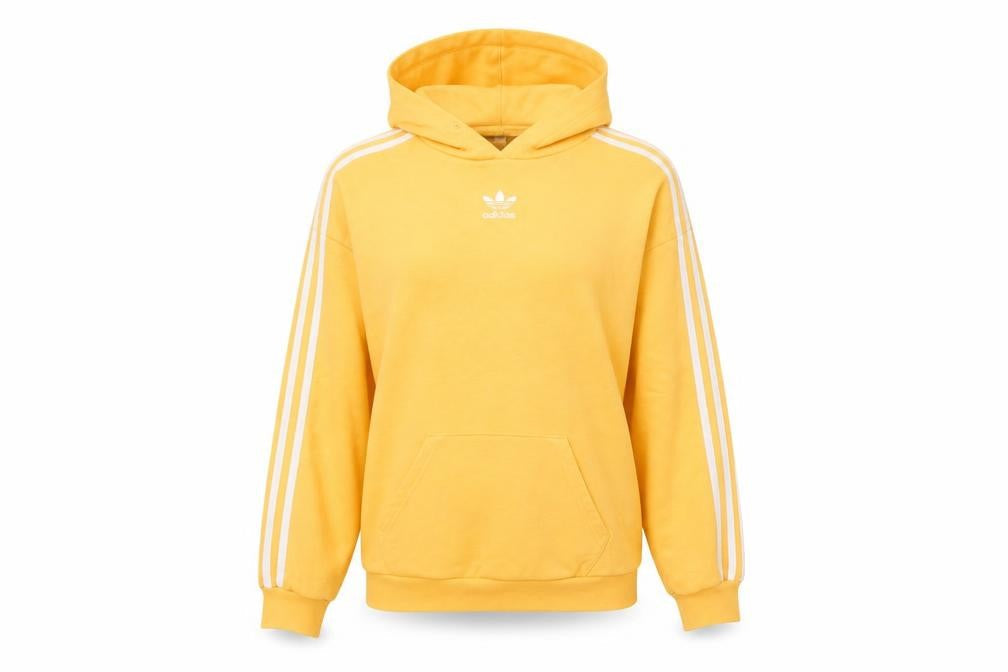 Womens UK 10 Regular adidas Yellow Pullover Hoodie