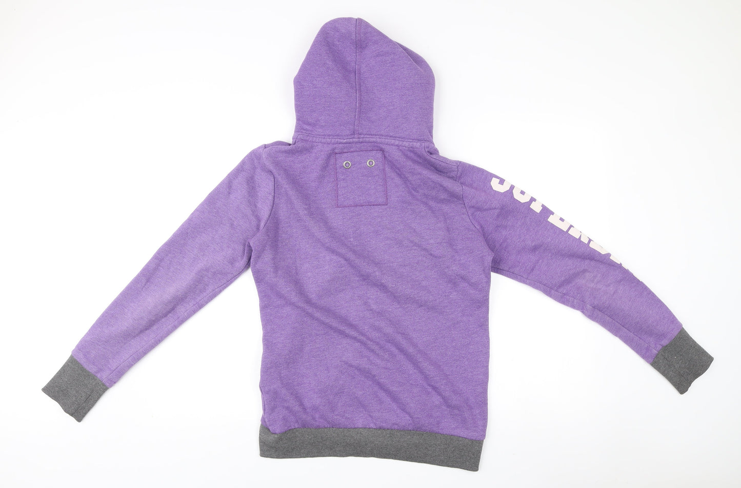 Superdry Womens Purple Full Zip Hoodie Size M Cotton Blend