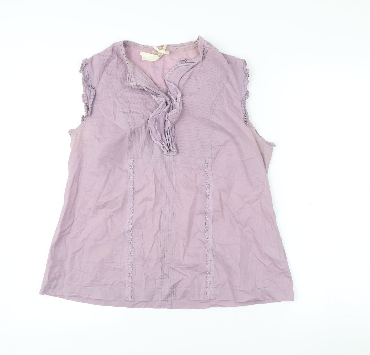 Next Womens Purple Sleeveless Cotton Tunic Blouse Size 14