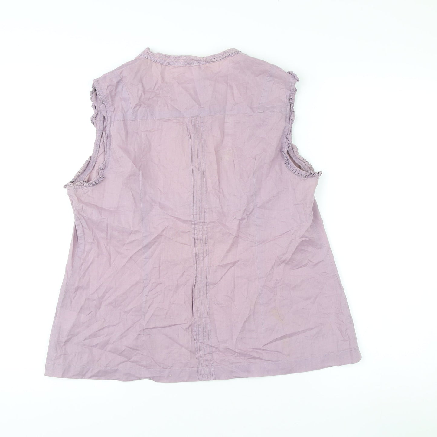 Next Womens Purple Sleeveless Cotton Tunic Blouse Size 14