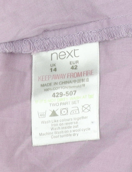 Next Womens Purple Sleeveless Cotton Tunic Blouse Size 14