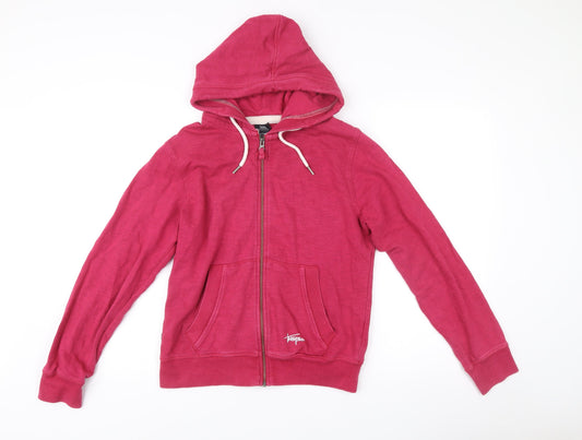 Trespass Womens Pink Full Zip Hoodie UK 12 Cotton Hooded Sweatshirt