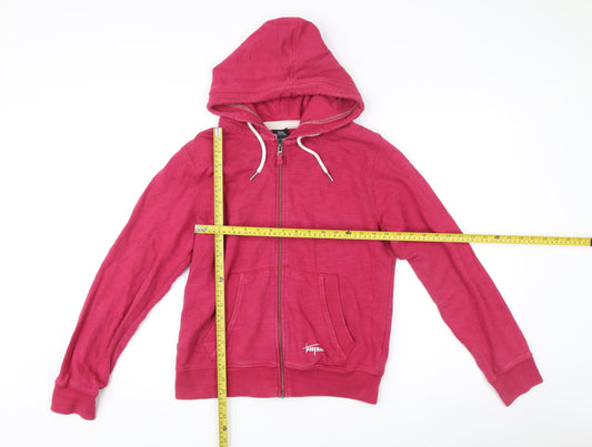 Trespass Womens Pink Full Zip Hoodie UK 12 Cotton Hooded Sweatshirt