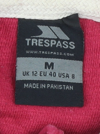 Trespass Womens Pink Full Zip Hoodie UK 12 Cotton Hooded Sweatshirt