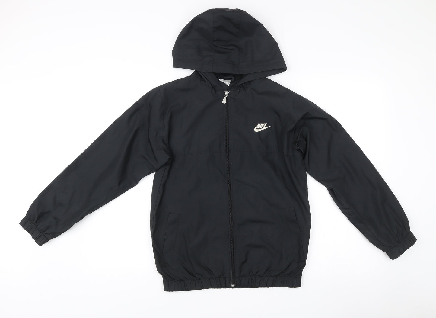 Nike Men’s Black L Hooded Windbreaker Jacket Full Zip Sportswear