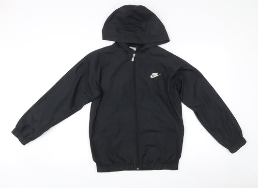 Nike Men’s Black L Hooded Windbreaker Jacket Full Zip Sportswear