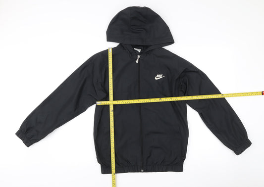 Nike Men’s Black L Hooded Windbreaker Jacket Full Zip Sportswear