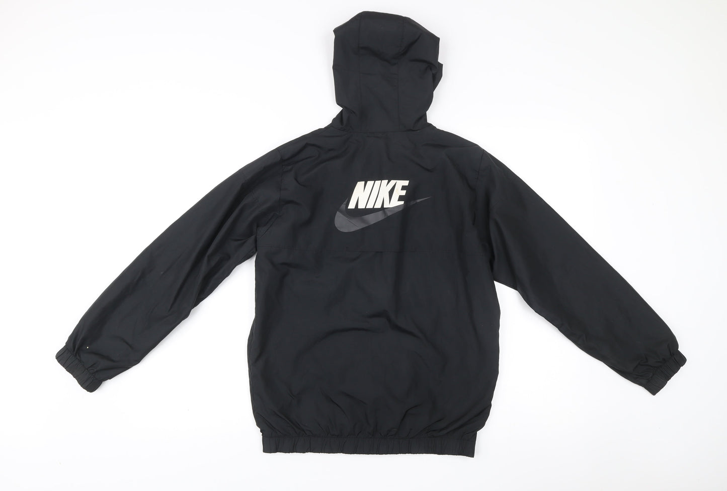 Nike Men’s Black L Hooded Windbreaker Jacket Full Zip Sportswear