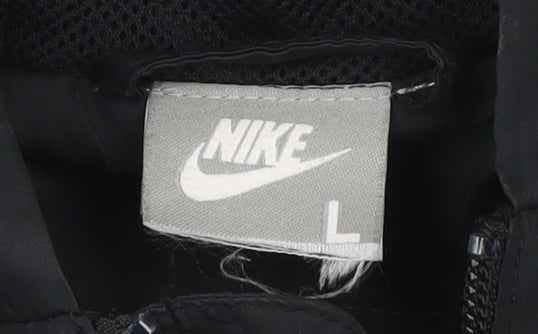 Nike Men’s Black L Hooded Windbreaker Jacket Full Zip Sportswear
