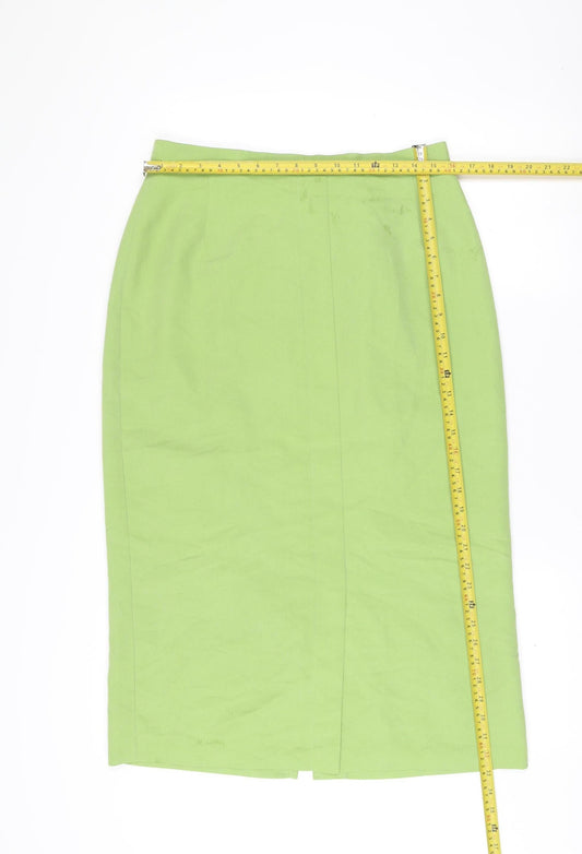 Alexon Womens Green Midi Pencil Skirt UK 16 Workwear Lined