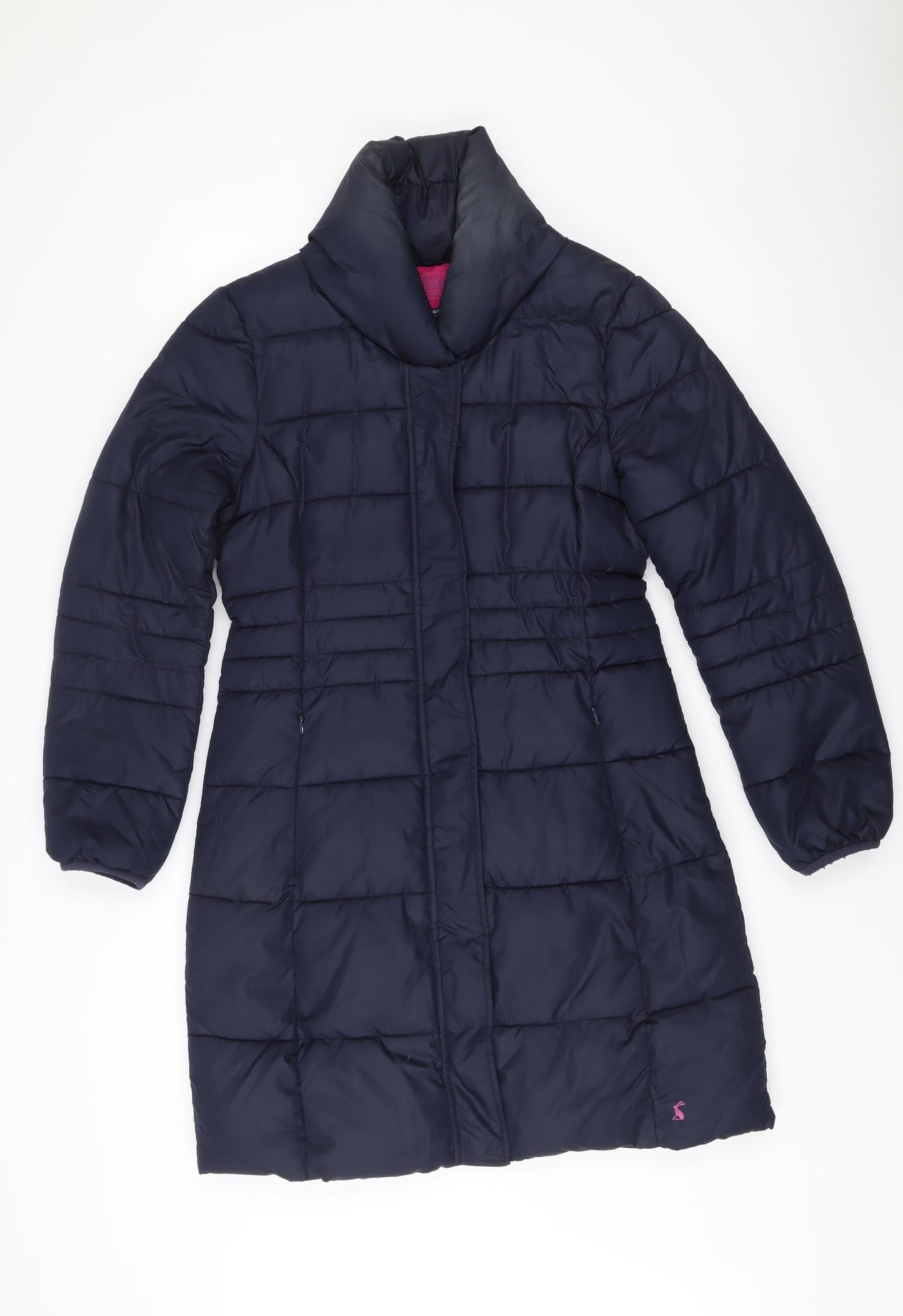 Joules Women’s Blue Quilted Puffer Jacket UK 10 Mid-Length