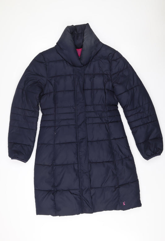 Joules Women’s Blue Quilted Puffer Jacket UK 10 Mid-Length