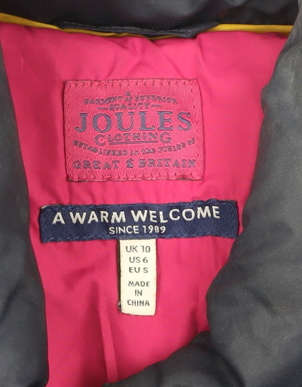 Joules Women’s Blue Quilted Puffer Jacket UK 10 Mid-Length