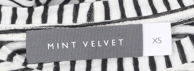 Mint Velvet Women’s Black White Striped Bee Embroidered T-Shirt XS