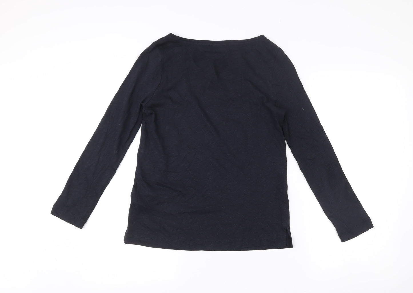 Mint Velvet Womens Black XS Cotton Long Sleeve Embroidered Bee Top