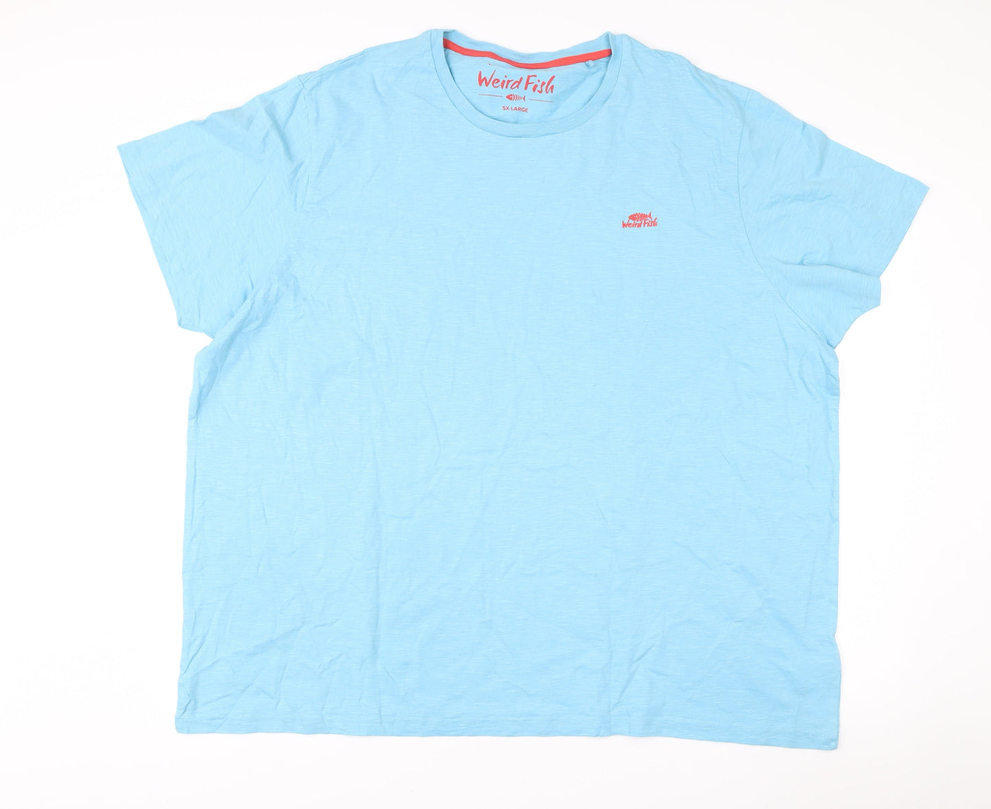 Weird Fish Men’s 5XL Sky Blue Organic Cotton Crew Neck T-Shirt