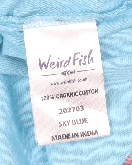 Weird Fish Men’s 5XL Sky Blue Organic Cotton Crew Neck T-Shirt
