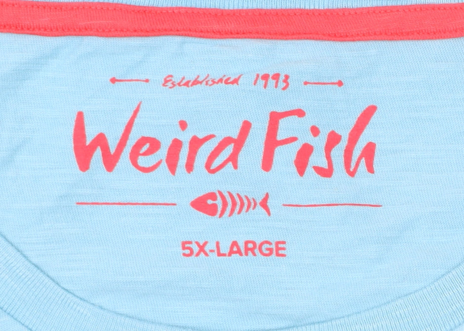 Weird Fish Men’s 5XL Sky Blue Organic Cotton Crew Neck T-Shirt