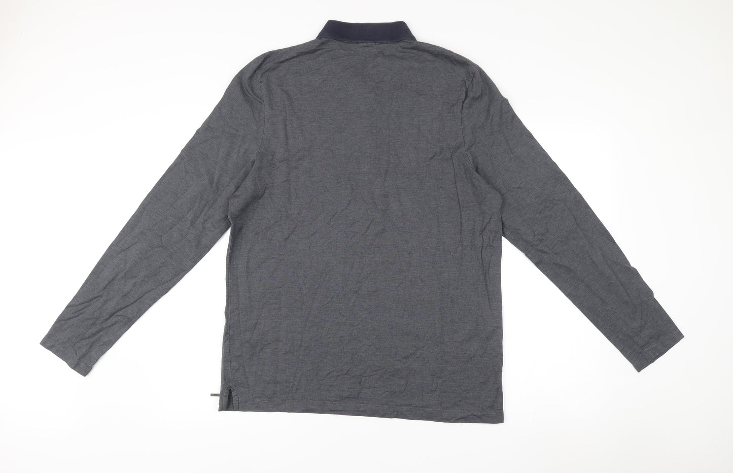 Hugo Boss Mens Grey 2XL Slim Fit Long Sleeve Cotton Polo Shirt