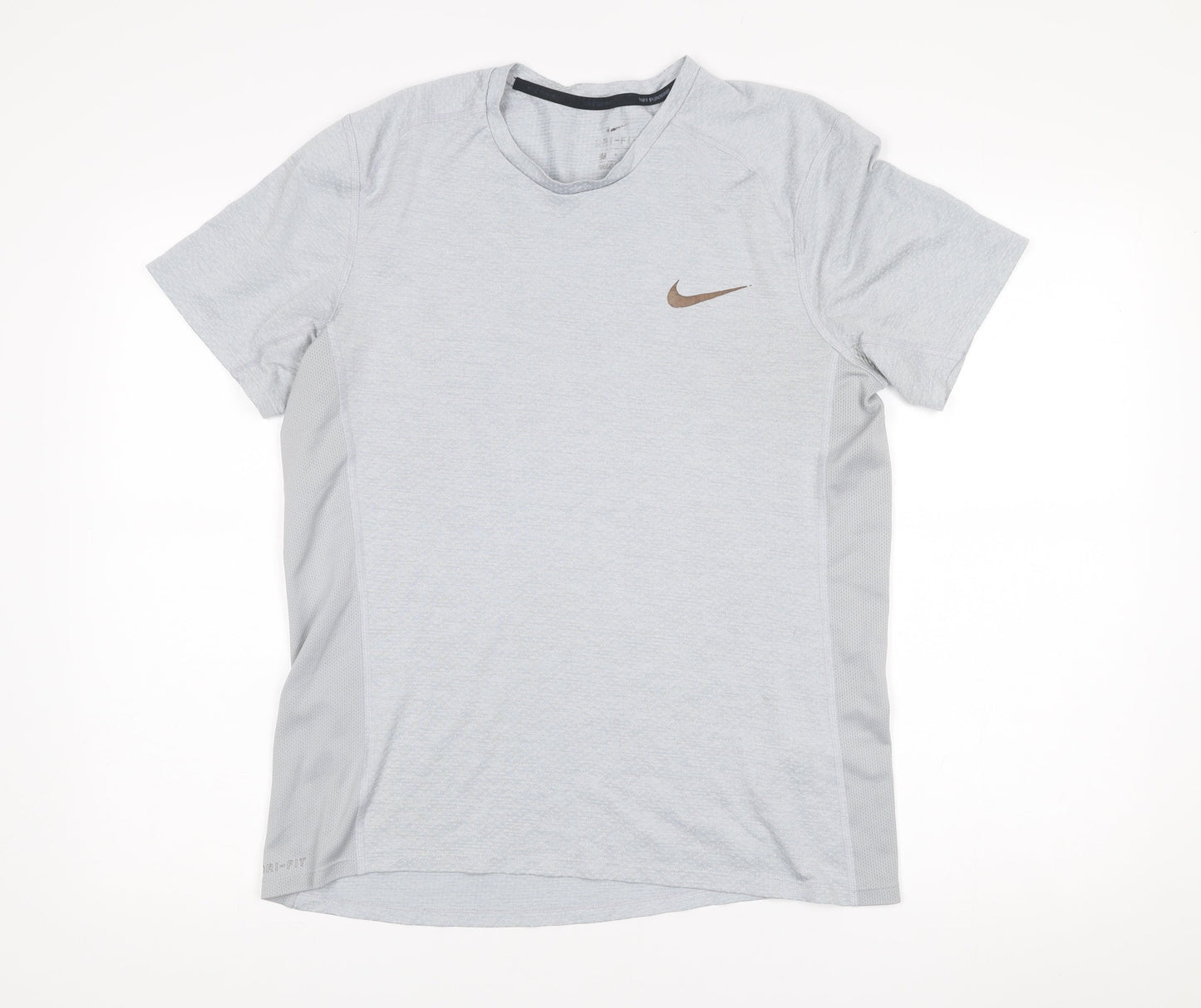 Nike Mens Grey Dri-Fit Running T-Shirt Size M Short Sleeve Athletic