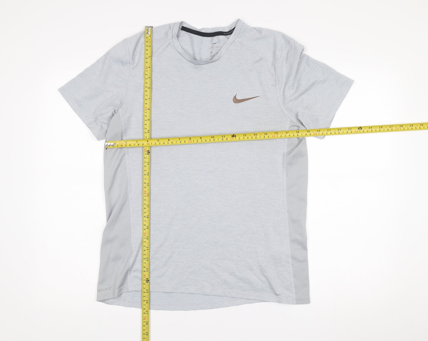 Nike Mens Grey Dri-Fit Running T-Shirt Size M Short Sleeve Athletic
