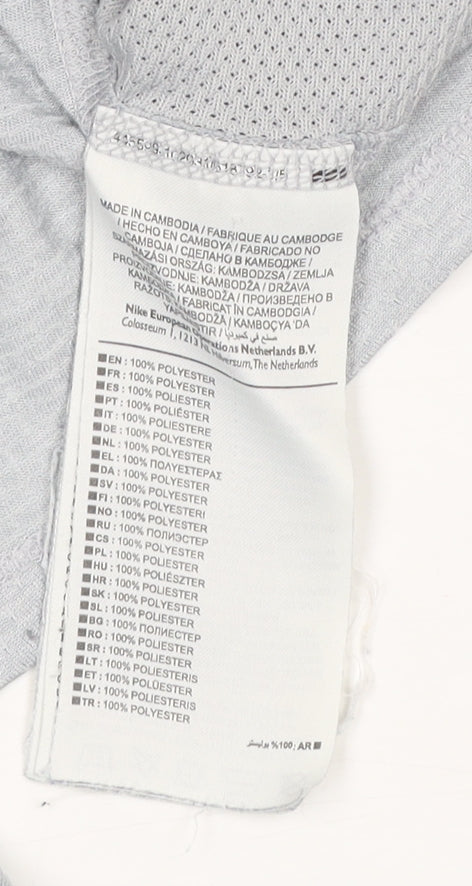 Nike Mens Grey Dri-Fit Running T-Shirt Size M Short Sleeve Athletic