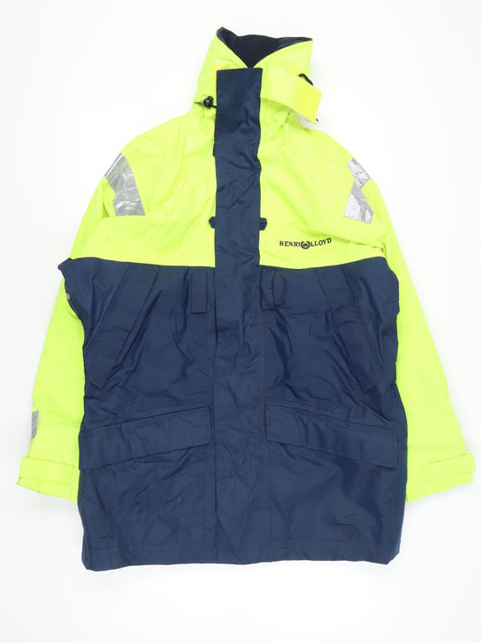Henri Lloyd Men’s Yellow Blue Rain Coat Jacket M Waterproof Sailing Outdoor