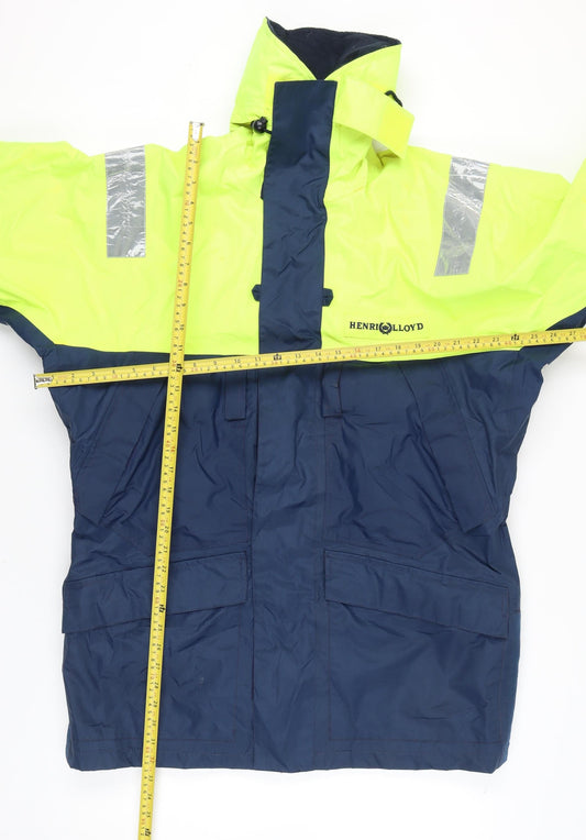 Henri Lloyd Men’s Yellow Blue Rain Coat Jacket M Waterproof Sailing Outdoor