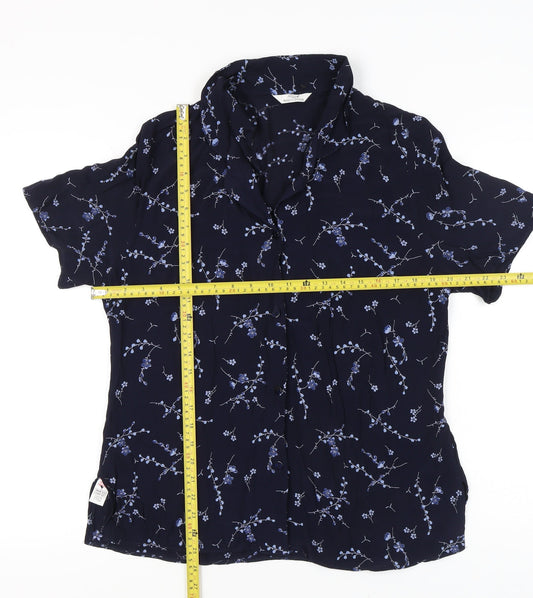 Marks & Spencer Women’s Blue Floral Button-Up Viscose Shirt UK 18