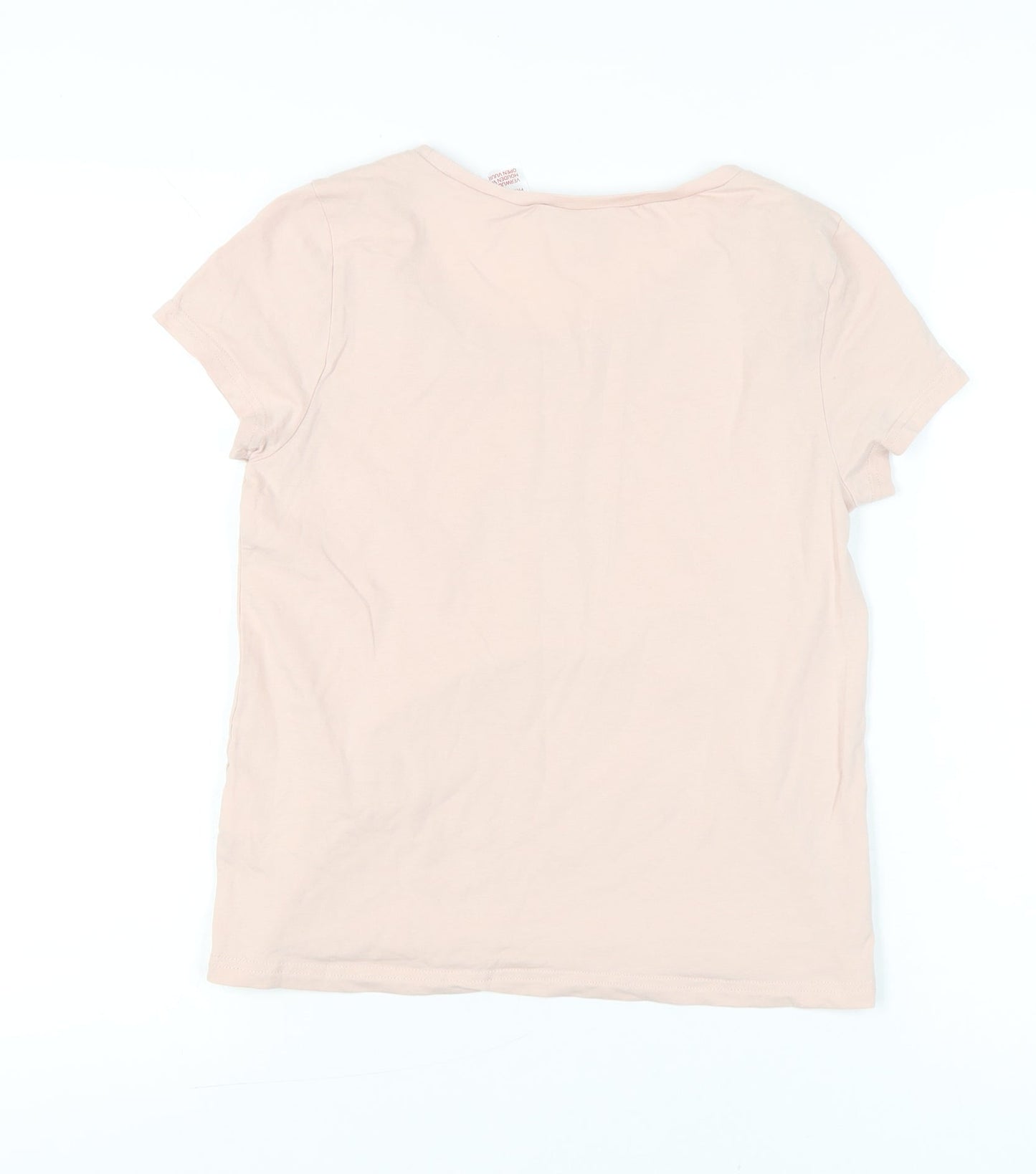 Monki Womens Pink XS Scoop Neck Short Sleeve Cotton T-Shirt