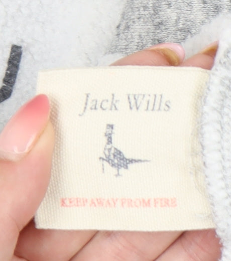 Jack Wills Men’s Grey Full Zip Hoodie Size M Regular Fit