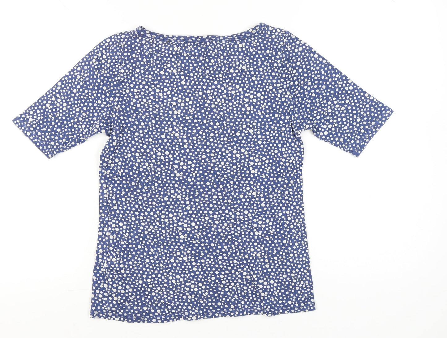 Marks and Spencer Womens Blue Polka Dot Cotton T-Shirt UK 12