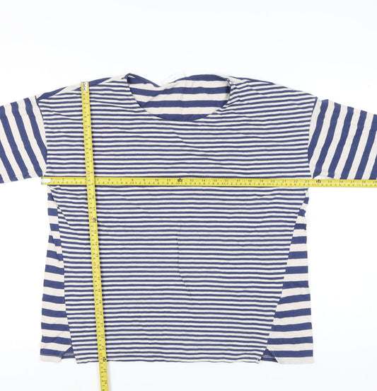 Thought Womens Blue Striped Cotton Long Sleeve T-Shirt Size 18