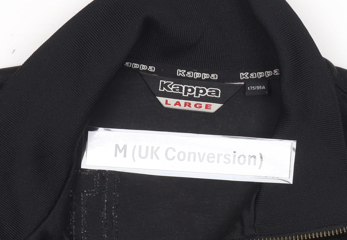 Kappa Mens Black Track Jacket Size M Regular Fit Italia Sportswear