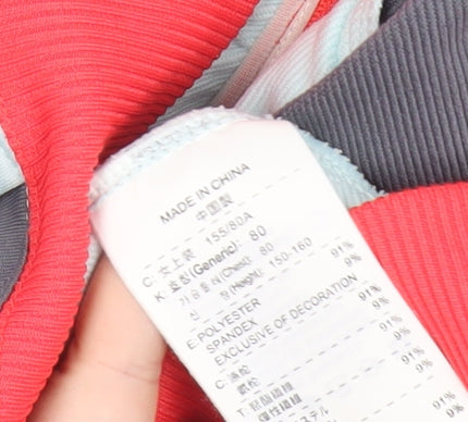 Nike Womens Red Blue Grey Track Jacket Size S Full Zip Dri-FIT