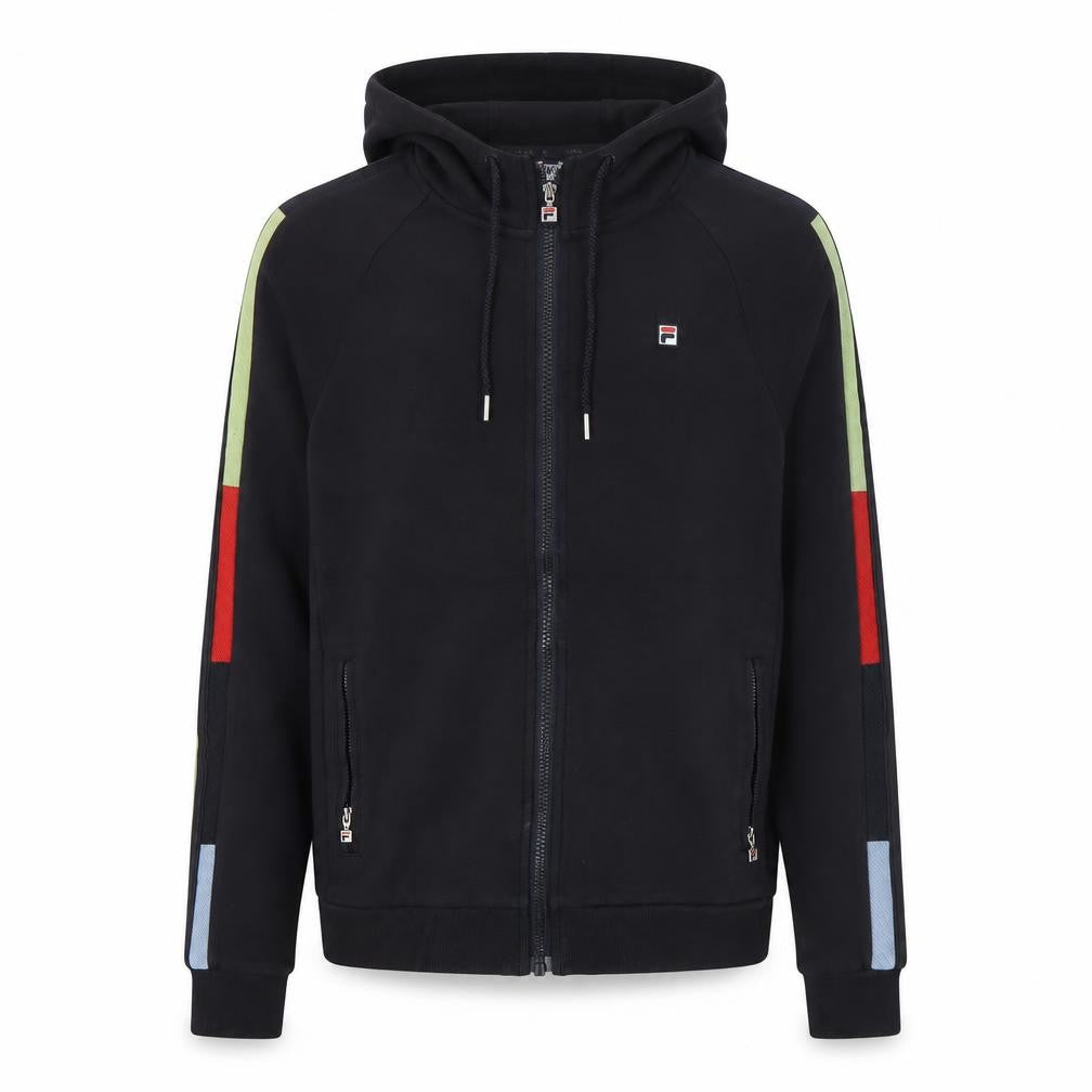 Mens UK XS Regular FILA Black Full Zip Hoodie