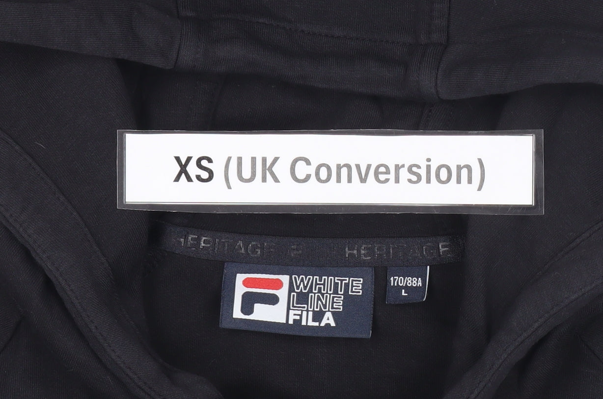 Fila Men’s Black XS Full Zip Hoodie with Logo & Pockets